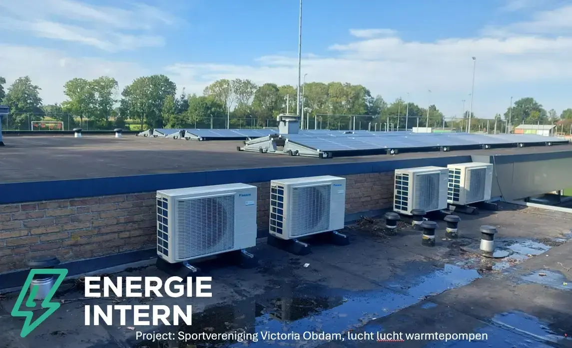 Warmtepompopstelling op sportlocatie