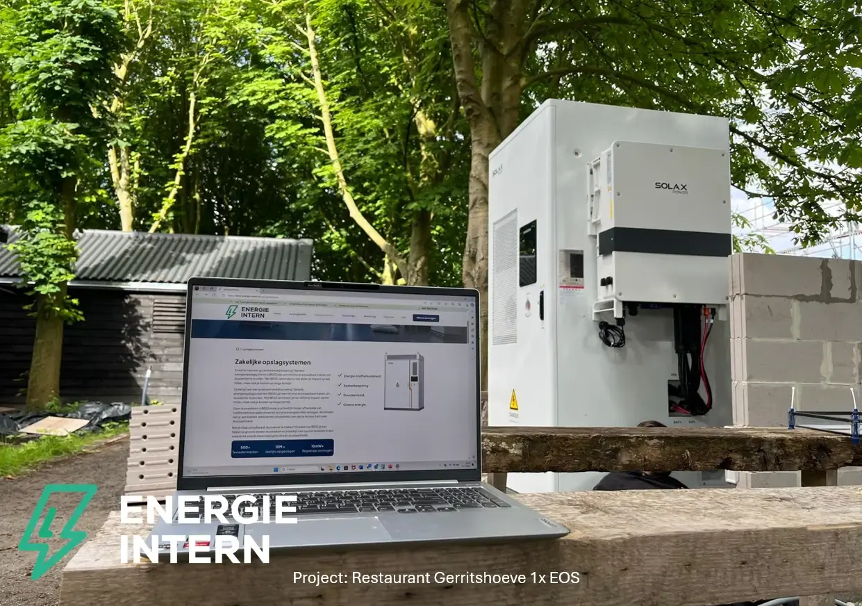 Energie-oplossing met opslag en laadinfrastructuur in uitvoering